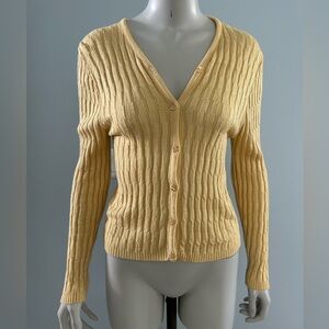 Izzy Cardigan in Light Yellow - Size M - Vintage Y2K